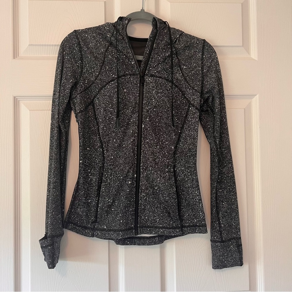 Lululemon Define Jacket Nulu Hooded black and white Speckled